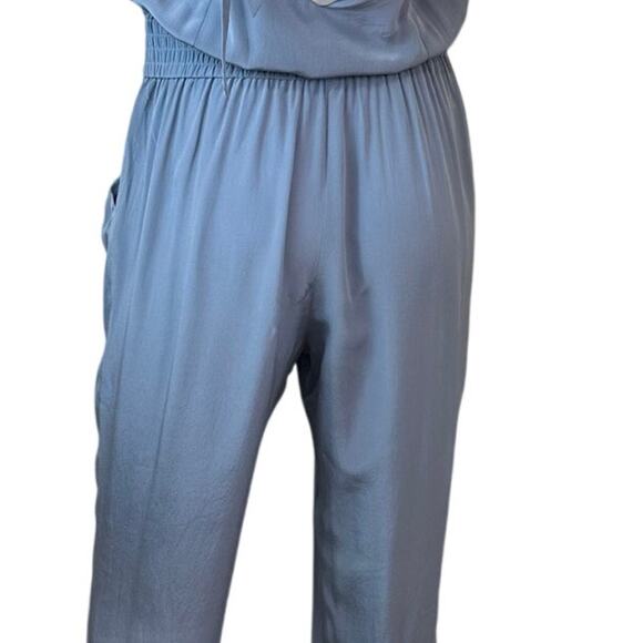 Skaist Taylor Blue Gray Silk Jumpsuit sz 4 - Picture 7 of 10